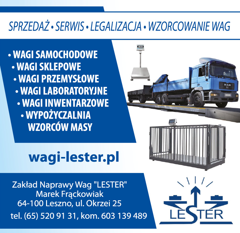 Zakład Naprawy Wag "LESTER" Marek Frąckowiak Leszno Sprzedaż, Serwis, Legalizacja, Wzorcowanie Wag