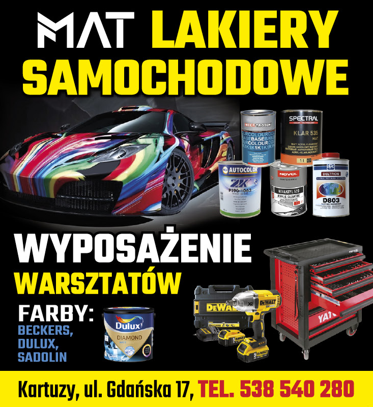 MAT Kartuzy Lakiery Samochodowe / Wyposażenie Warsztatów / Farby