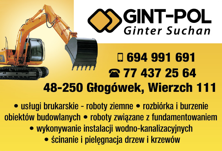 GINT-POL Ginter Suchan Wierzch Usługi Brukarskie / Roboty Ziemne / Instalacje Wodno-Kanalizacyjne