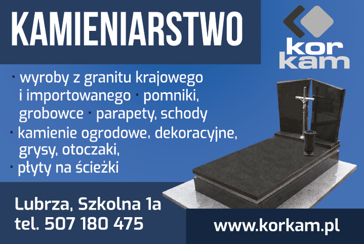 KORKAM KAMIENIARSTWO Lubrza Wyroby z Granitu / Pomniki / Parapety / Schody / Kamienie Ogrodowe