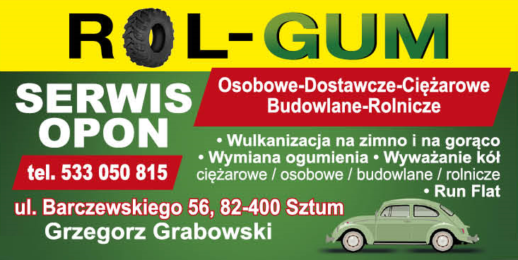 ROL-GUM Grzegorz Grabowski Sztum Serwis Opon / Wulkanizacja / Wymiana Ogumienia / Wyważanie Kół