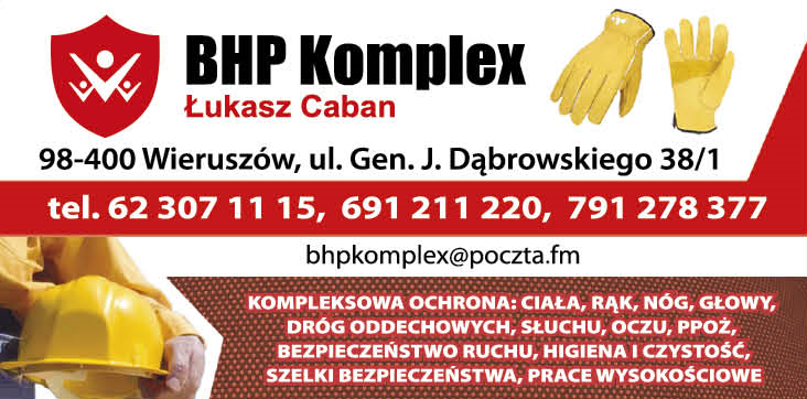 BHP Komplex Łukasz Caban Wieruszów Kompleksowa Ochrona Ciała / PPOŻ / Bezpieczeństwo Ruchu