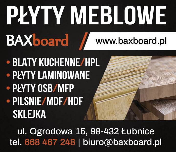 BAXboard Łubnice Płyty Meblowe / Blaty Kuchenne / Płyty Laminowane / Płyty OSB / Pilsnie