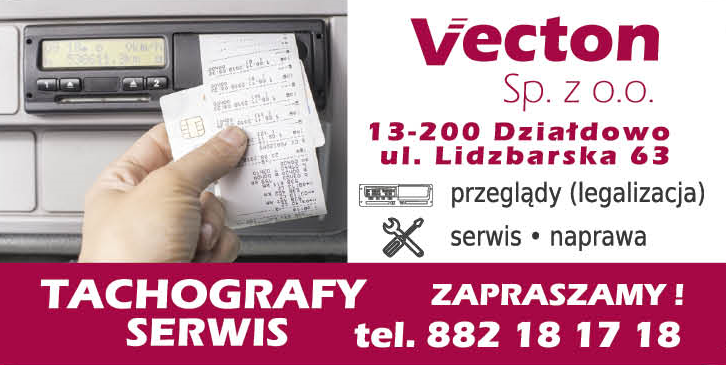 VECTON Sp. z o.o. Działdowo Tachografy / Przeglądy (Legalizacja) / Serwis / Naprawa