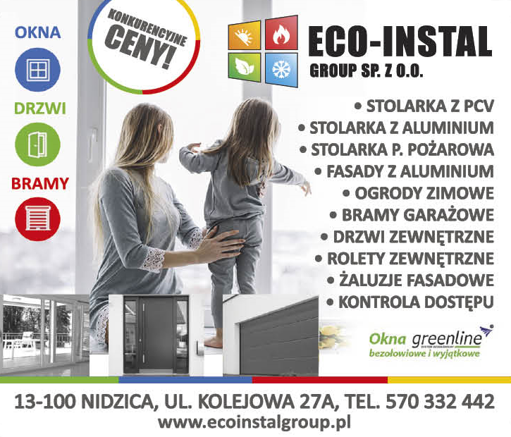 ECO-INSTAL GROUP Sp. z o.o. Nidzica Okna / Drzwi / Bramy / Rolety