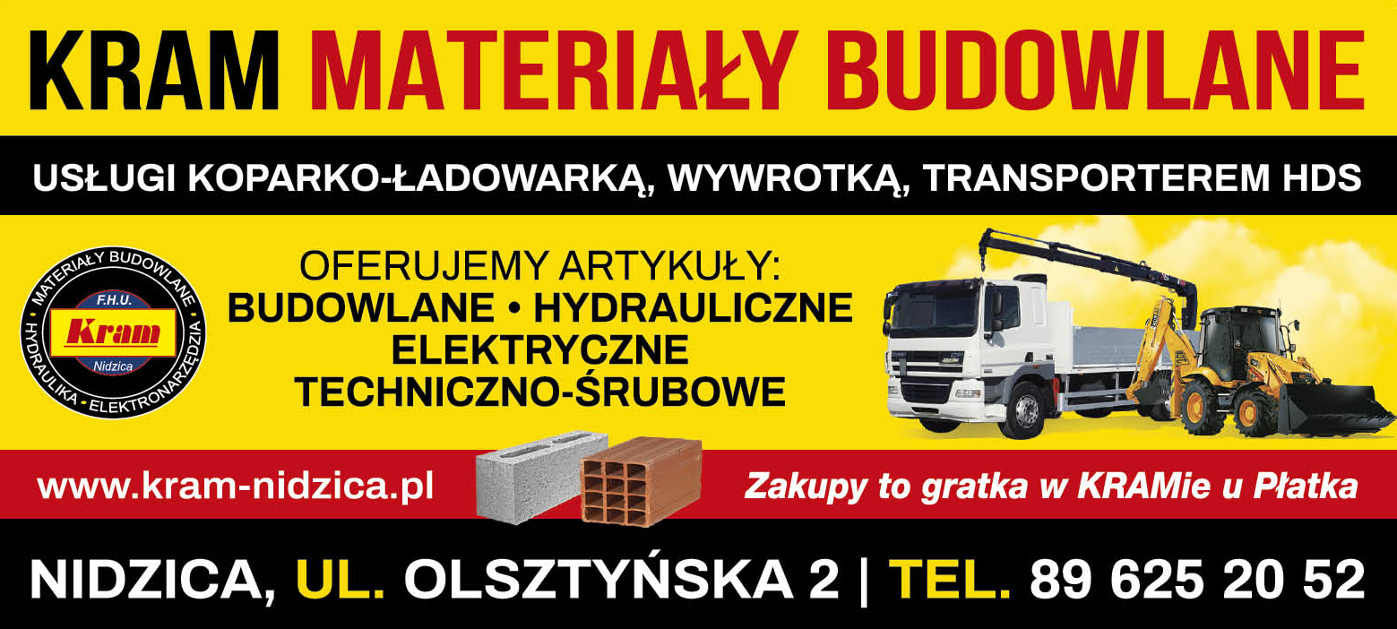 F.H.U. "KRAM" S.J. Nidzica Materiały Budowlane / Hydraulika / Elektronarzędzia / Usługi Wywrotką