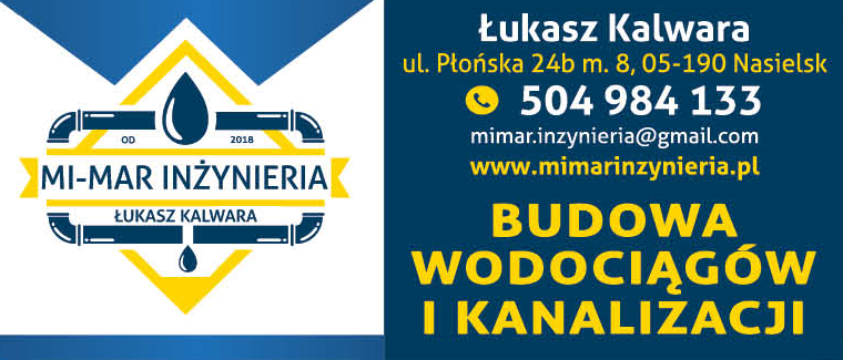 MI-MAR INŻYNIERIA Łukasz Kalwara Nasielsk Budowa Wodociągów i Kanalizacji