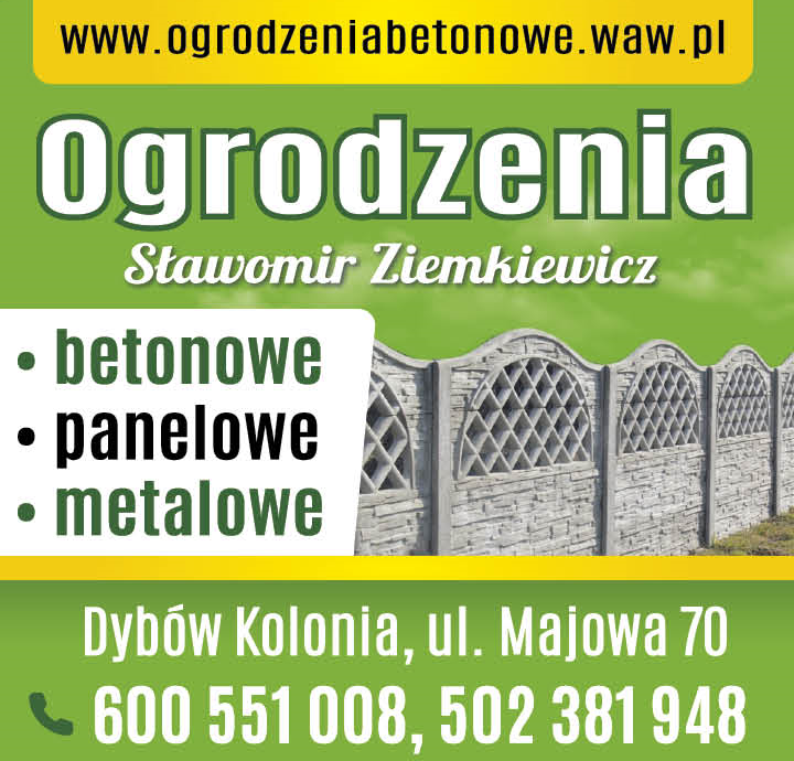 OGRODZENIA Sławomir Ziemkiewicz Ogrodzenia Betonowe / Panelowe / Metalowe