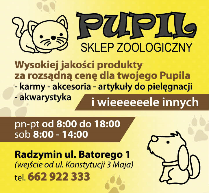 Sklep Zoologiczny "PUPIL" Radzymin Wysokiej Jakości Produkty Za Rozsądną Cenę Dla Twojego Pupila