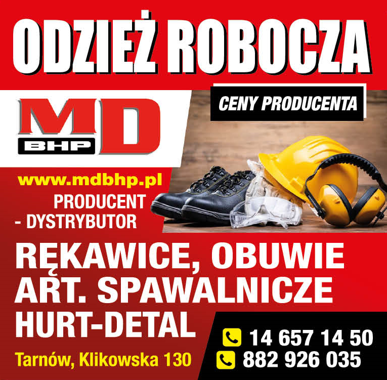 MD BHP Producent Odzieży Roboczej Tarnów Rękawice / Obuwie / Art. Spawalnicze / Hurt-Detal