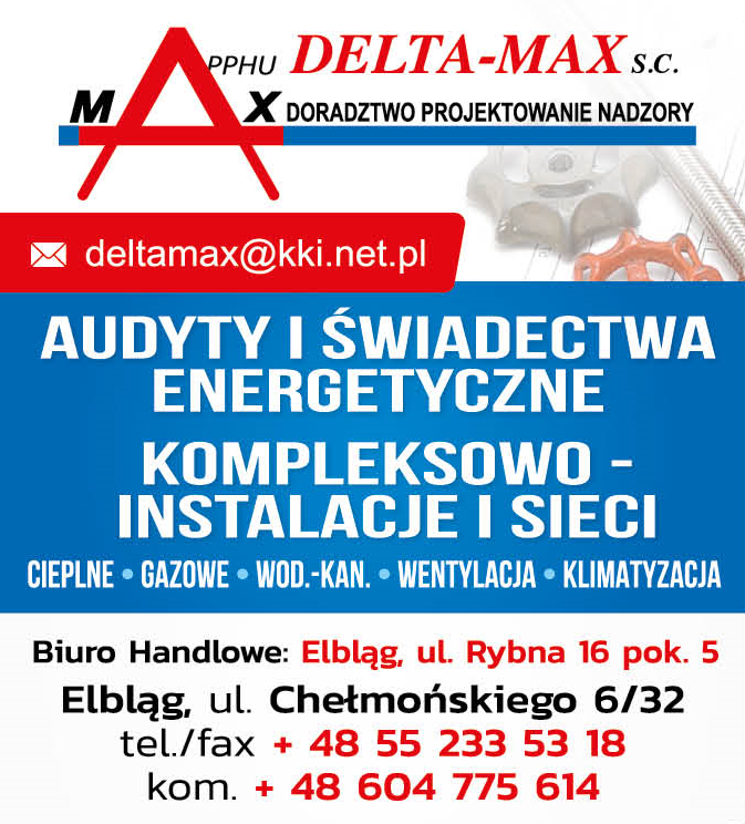 PPHU DELTA-MAX s.c. Elbląg Audyty i Świadectwa Energetyczne / Instalacje i Sieci