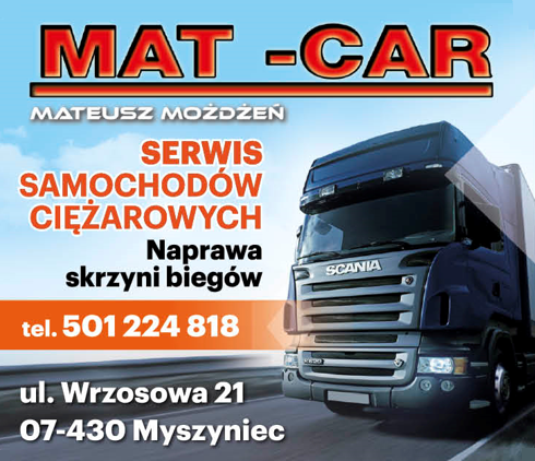 MAT-CAR Mateusz Możdżeń, Myszyniec - serwis samochodów ciężarowych