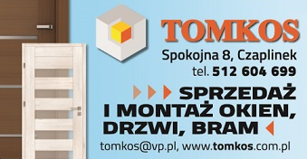 Firma Handlowo – Usługowa „TOMKOS” Czaplinek Sprzedaż i Montaż Okien, Drzwi i Bram