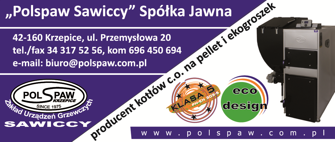 POLSPAW KRZEPICE Zakład Urządzeń Grzewczych Sawiccy Producent Kotłów C.O. Na Pellet i Ekogroszek
