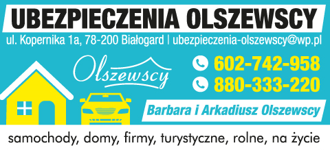 UBEZPIECZENIA OLSZEWSCY Barbara i Arkadiusz Olszewscy Białogard